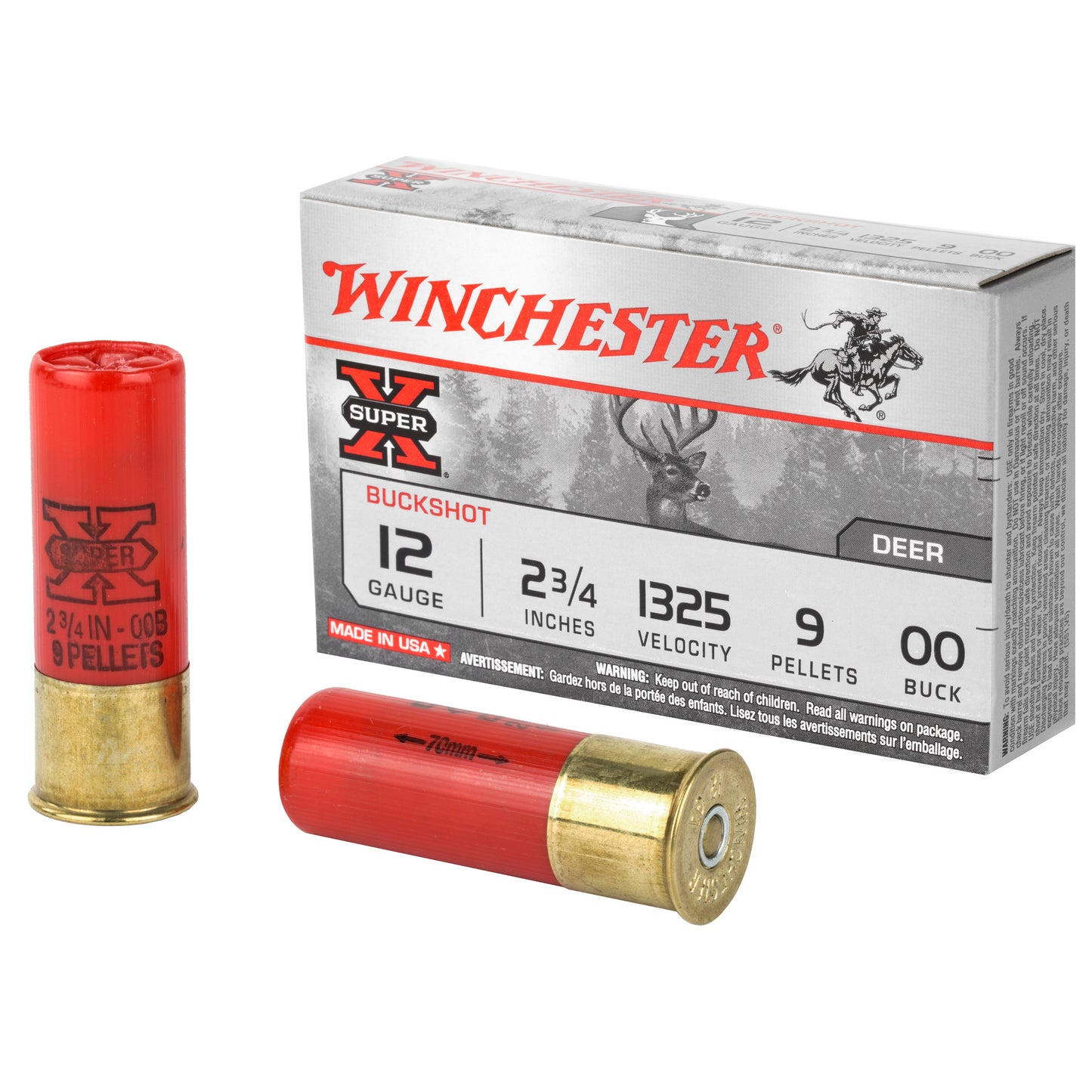 WINCHESTER SUPER-X 12Ga 2.75 00 BUCK 9 PELLET 5/250