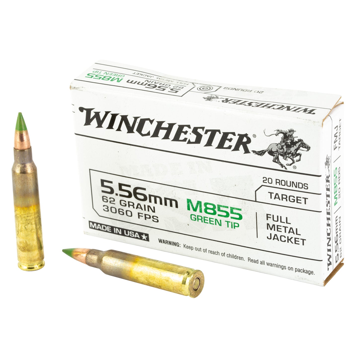 WINCHESTER M855 GREEN TIP 556NATO 62Gr FMJ 20/1000